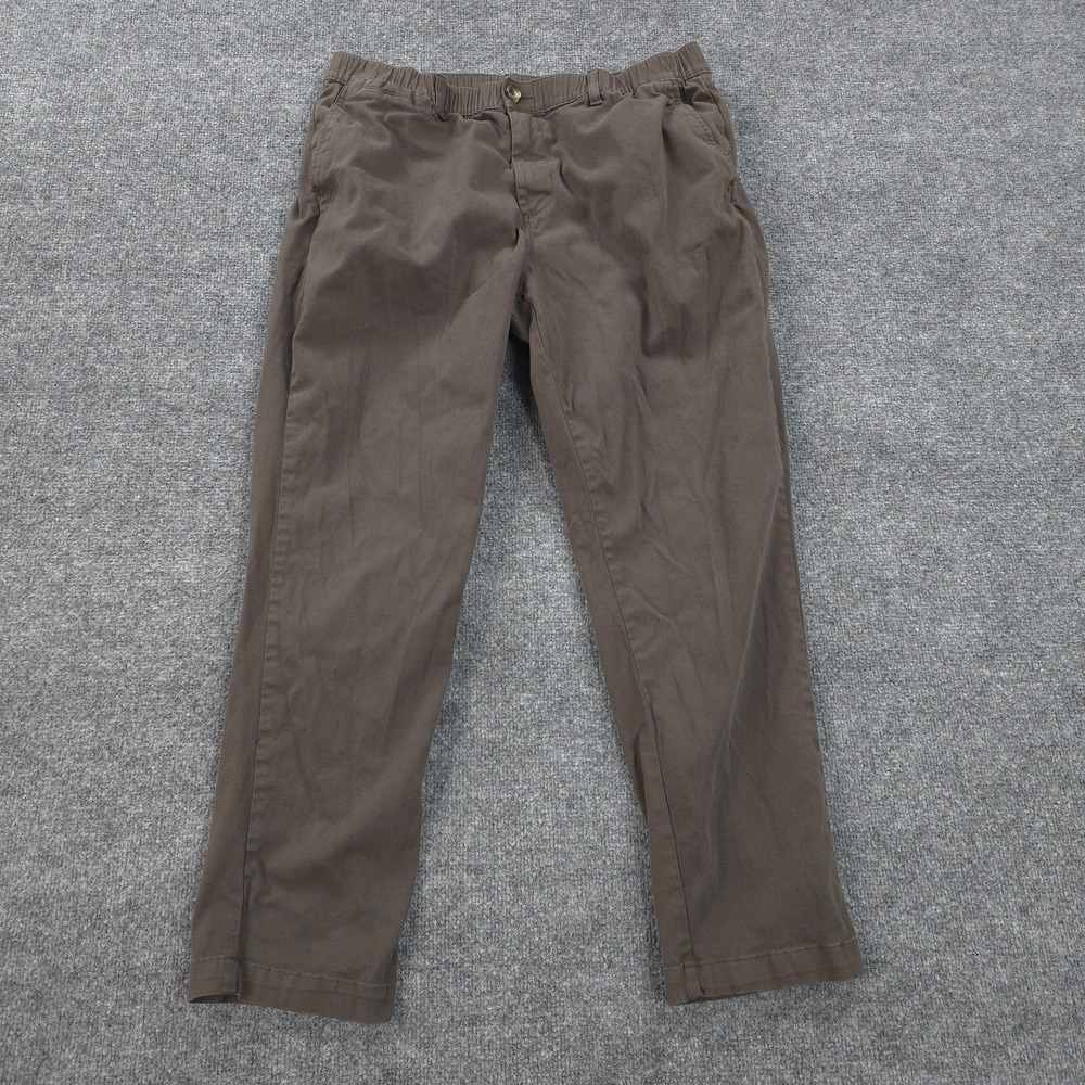 Cove Pants Mens 36x29 Brown Stretch Chino Elastic Waist Casual Golf Hiking USA